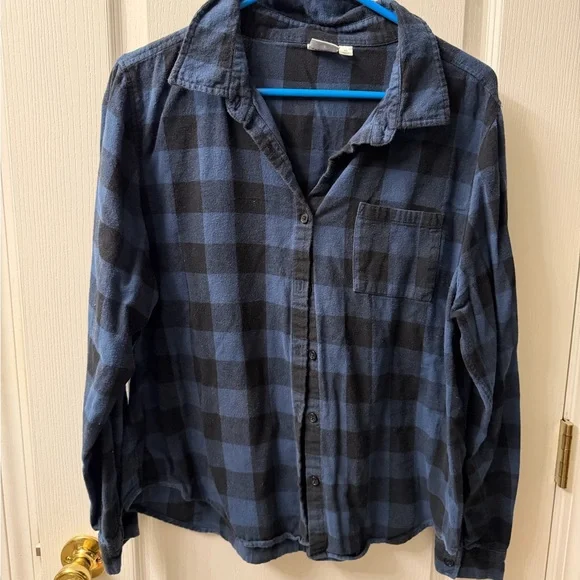 Grateful Dead Blue and Black Plaid Long Sleeve Shirt - Picture 1 of 3